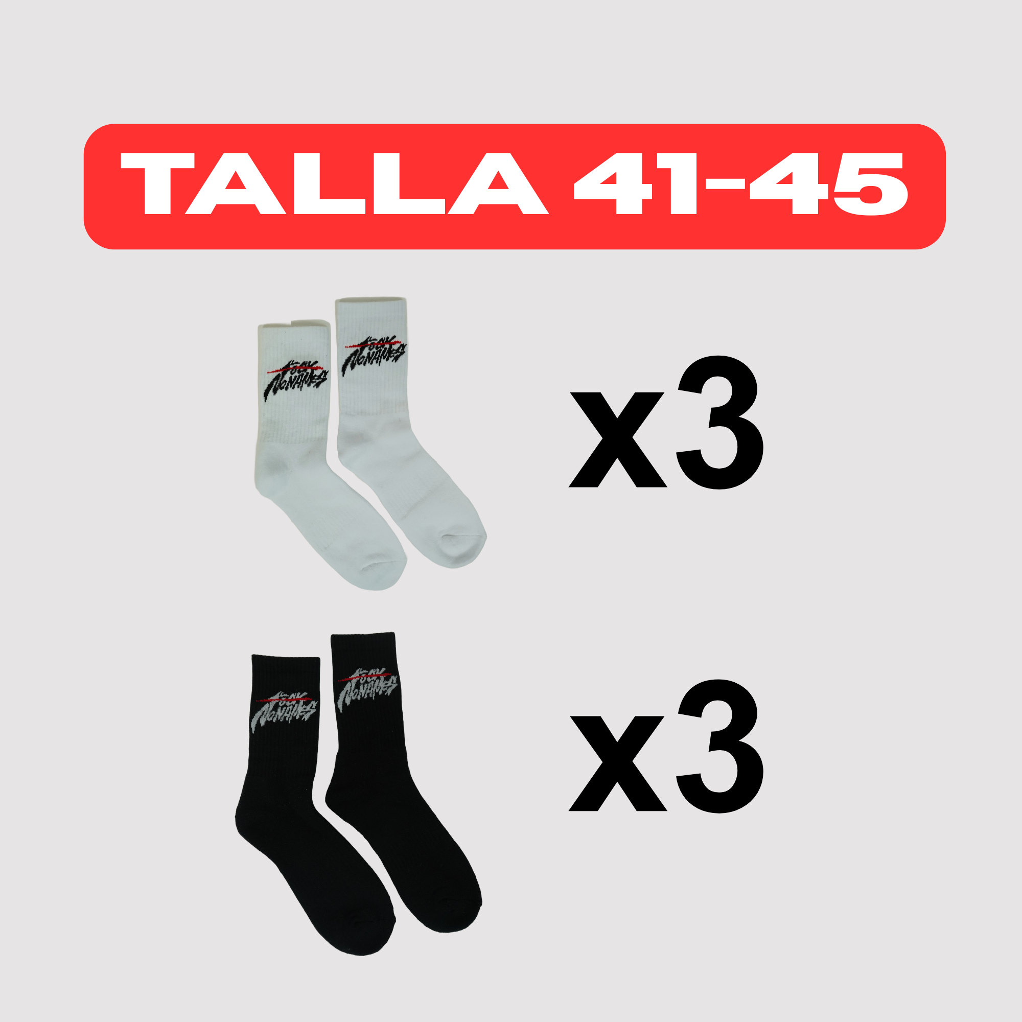 6 PACK DE CALCETINES F*** Nonames 41-45 BLANCO Y NEGRO
