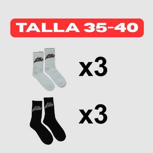 6 PACK DE CALCETINES F*** Nonames  35-40 BLANCO Y NEGRO