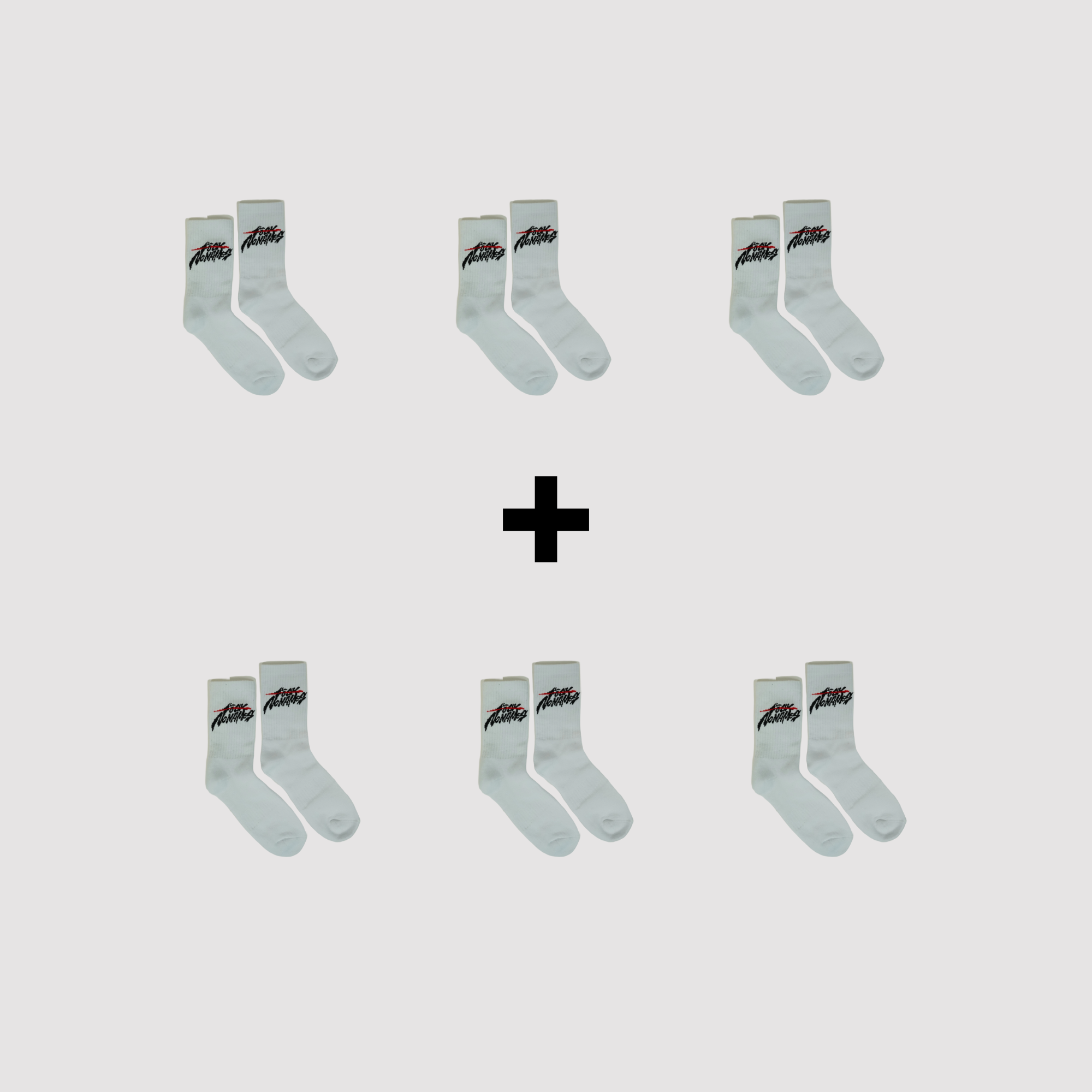 6 PARES DE CALCETINES F*** Nonames 41-45 BLANCO