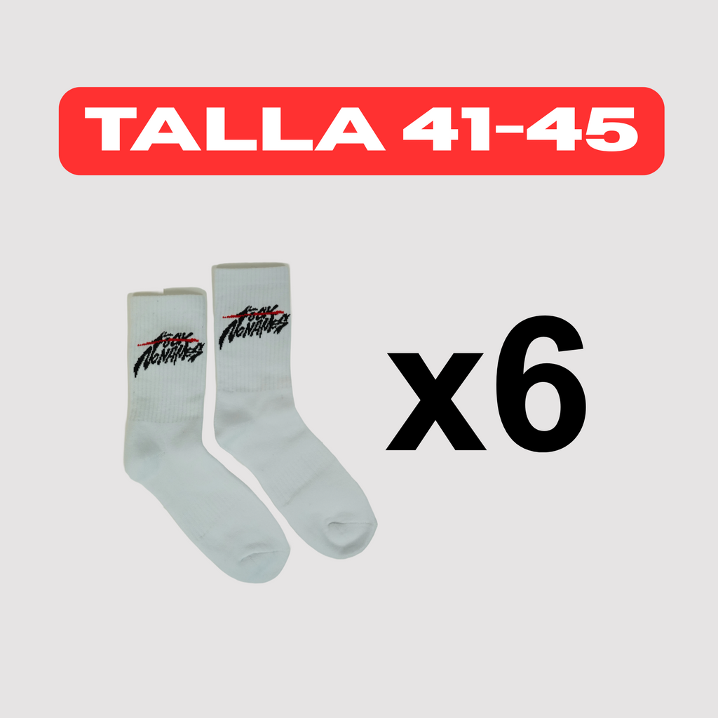 6 PARES DE CALCETINES F*** Nonames 41-45 BLANCO